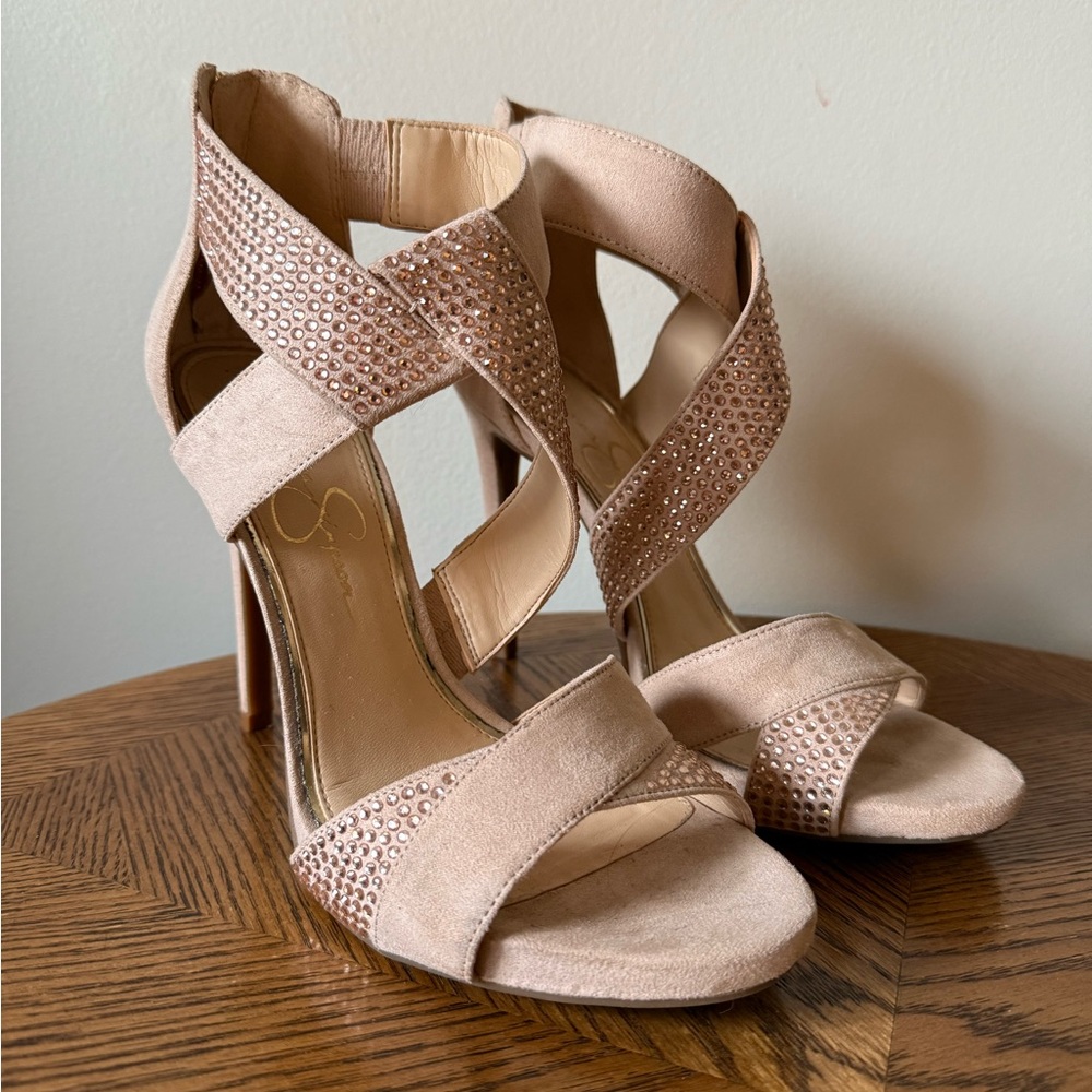 Elegant Beige Strappy Heels